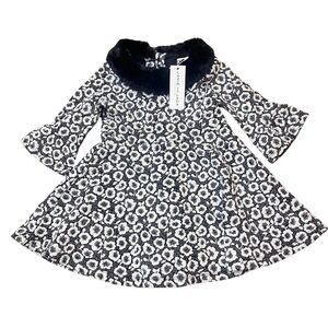 Janie and Jack Toddler Dress with Faux Fur Collar
